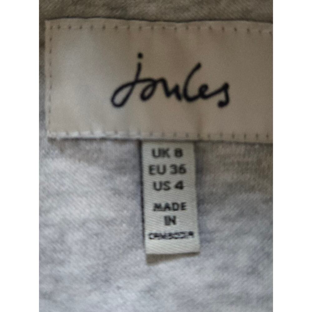 Joules Rainbow Bee Rowley Raglan Hooded Sweatshirt Gray Size 4 - Picture 9 of 12
